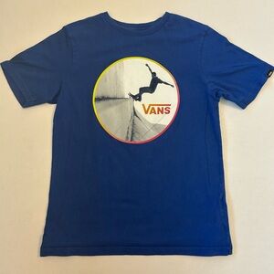 Boys M Vans Royal Blue Skateboarder Tee